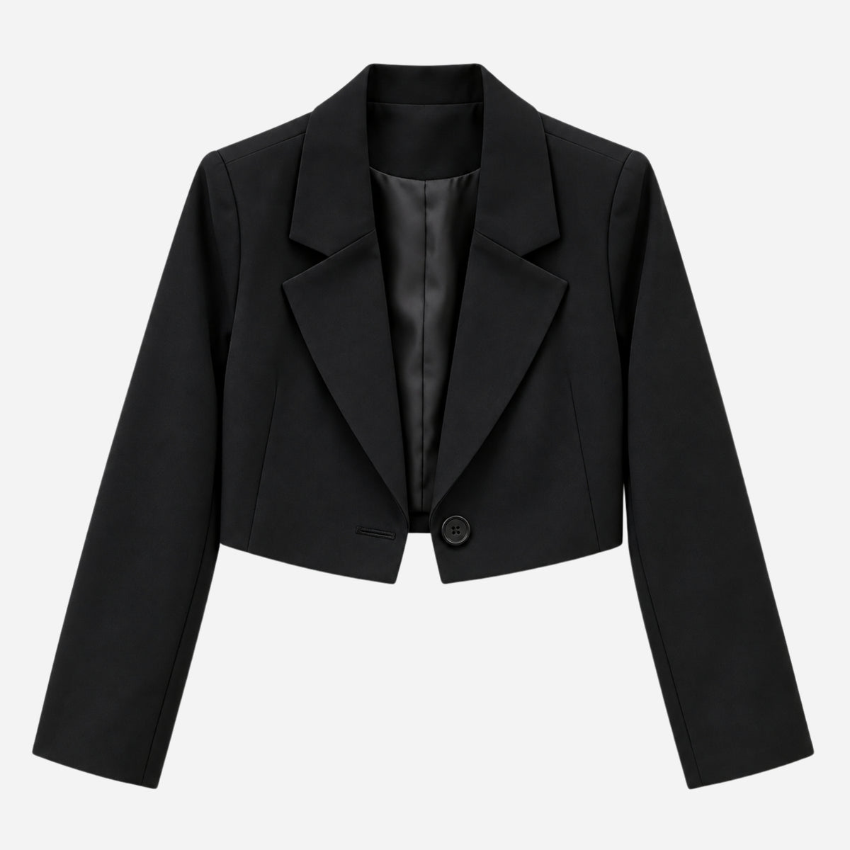 Women’s Notched-Lapel Single-Button Cropped Blazer-Fowsa