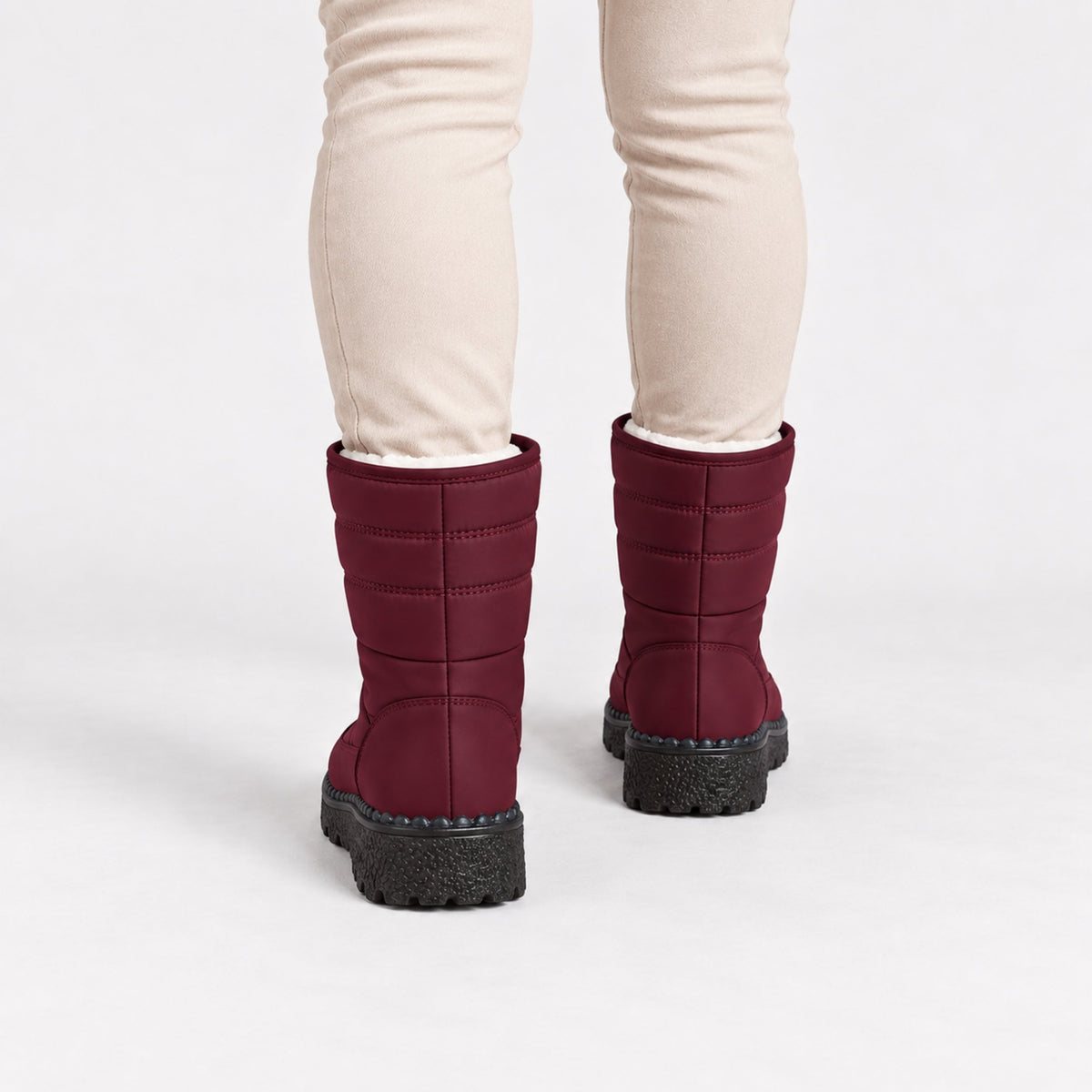 Women's Padded Buckle-Strap Winter Boots-Fowsa
