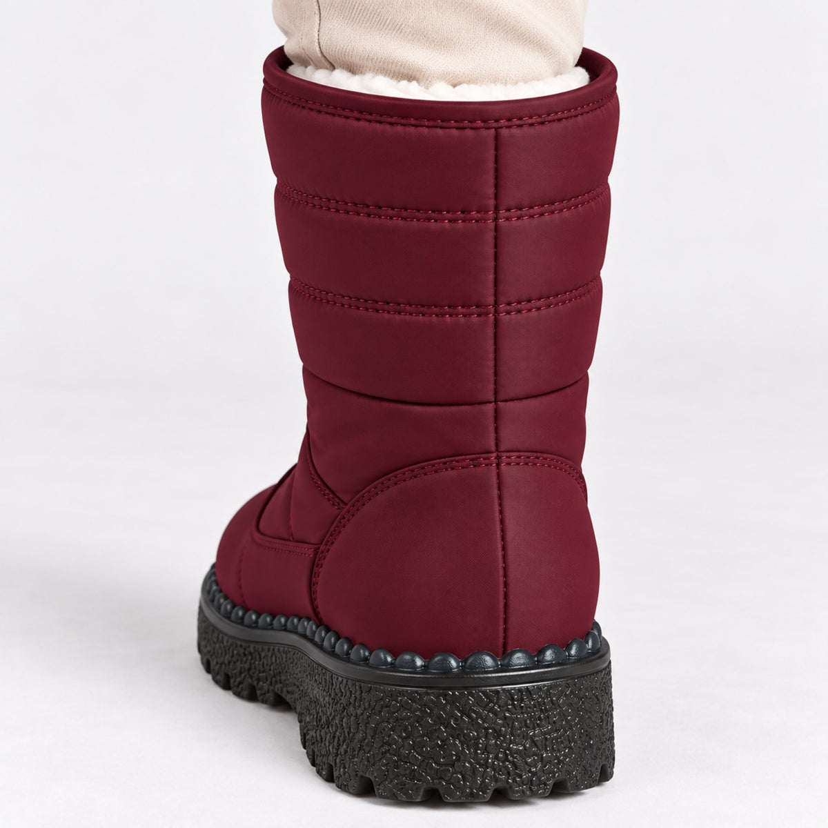 Women's Padded Buckle-Strap Winter Boots-Fowsa