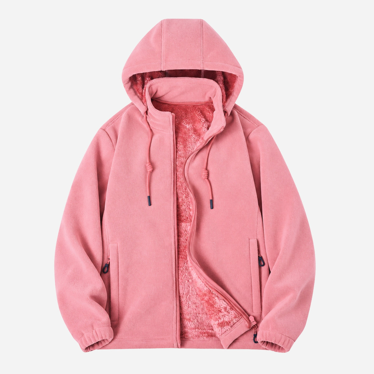 Women’s Plush-Lined Hooded Fleece Jacket-Fowsa