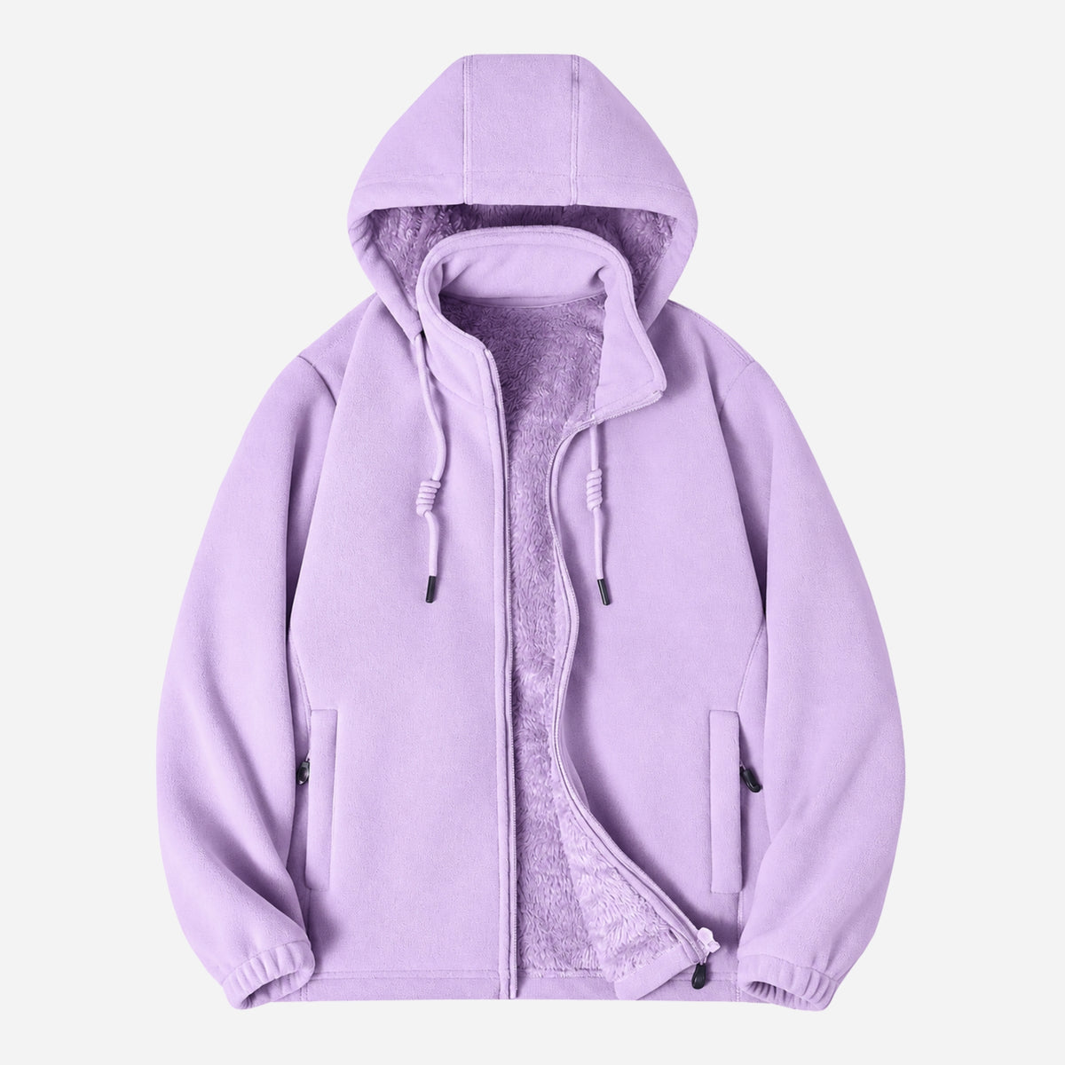 Women’s Plush-Lined Hooded Fleece Jacket-Fowsa