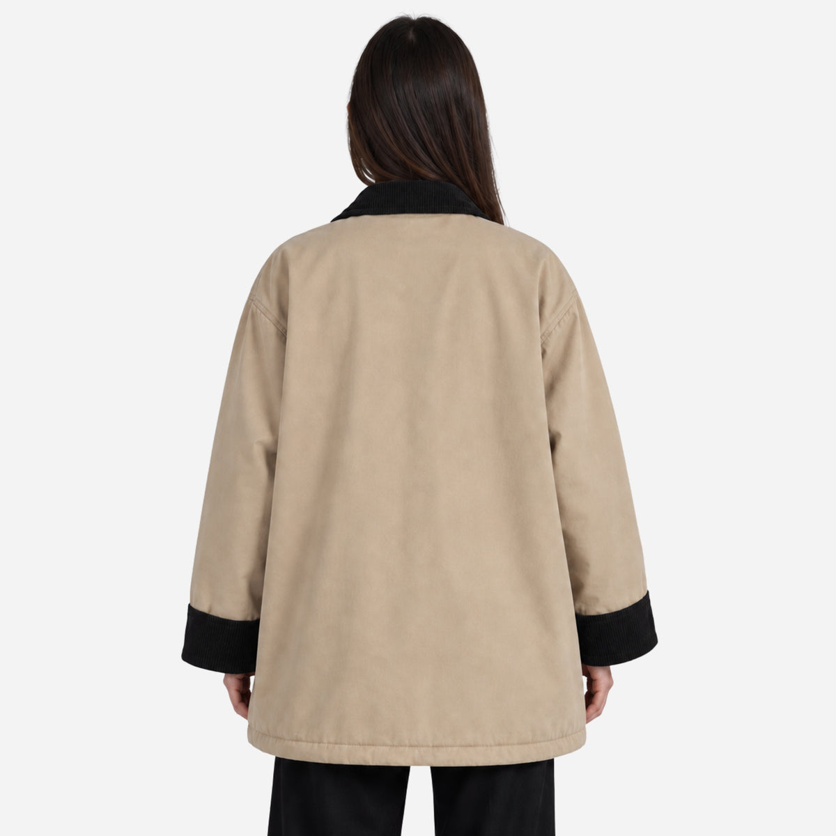 Women's Quilted Lined Button Jacket-Fowsa