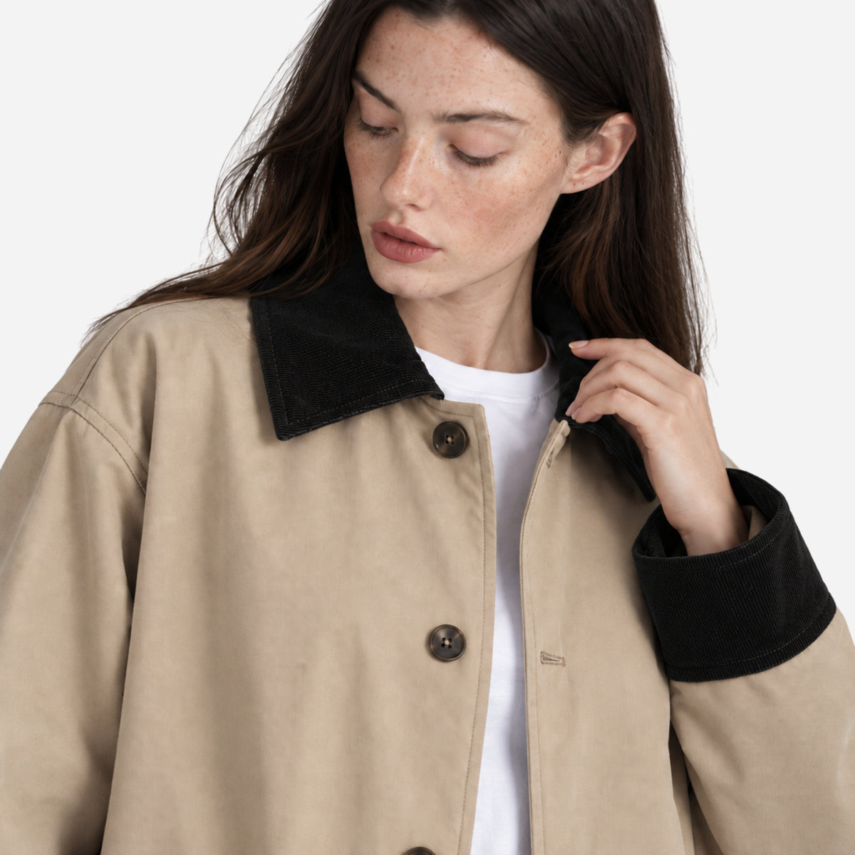 Women's Quilted Lined Button Jacket-Fowsa
