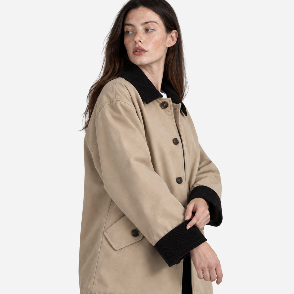 Women's Quilted Lined Button Jacket-Fowsa