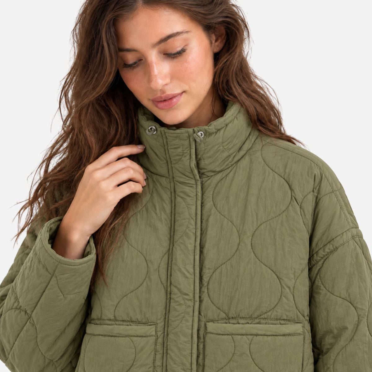 Women's Quilted Stand Collar Jacket-Fowsa