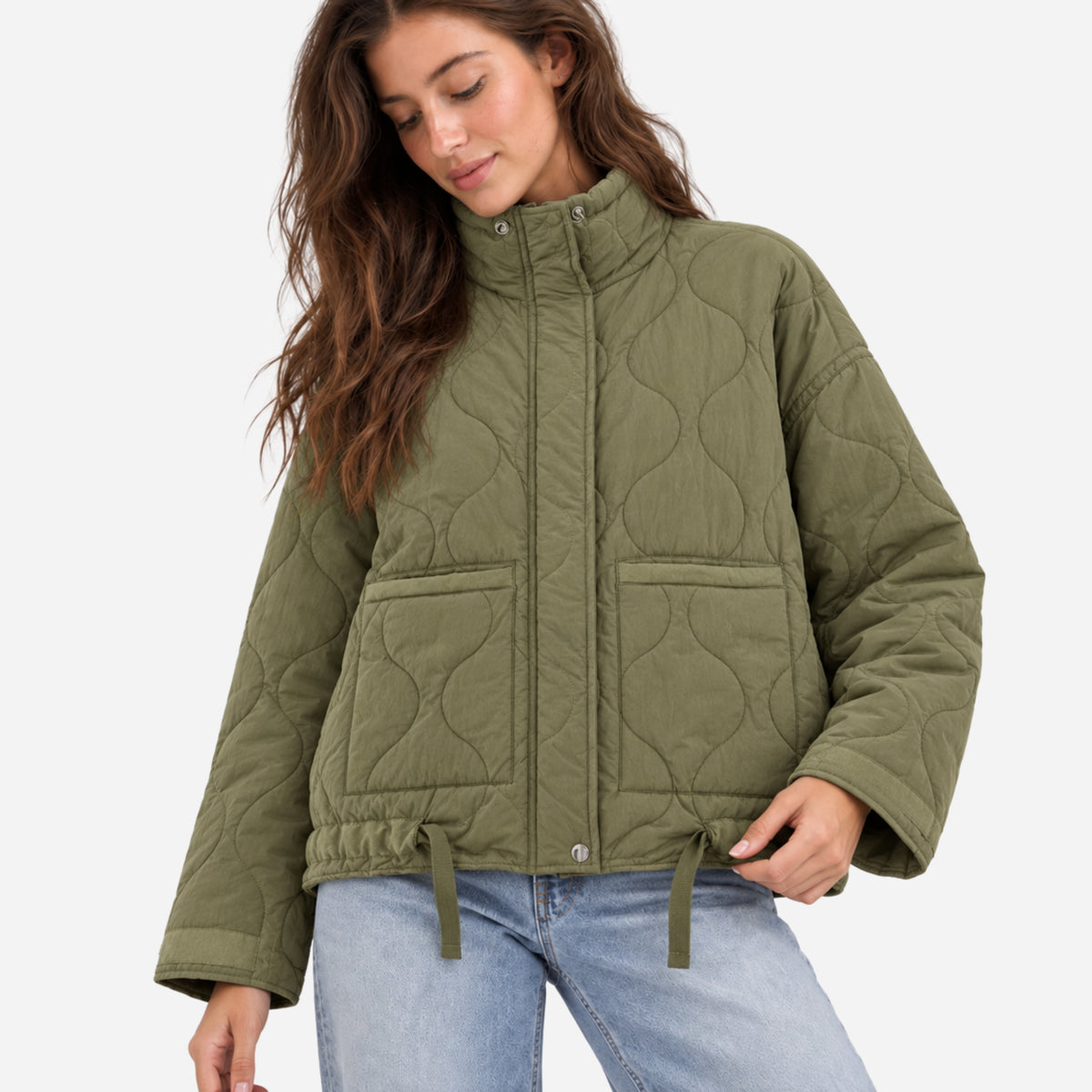 Women's Quilted Stand Collar Jacket-Fowsa