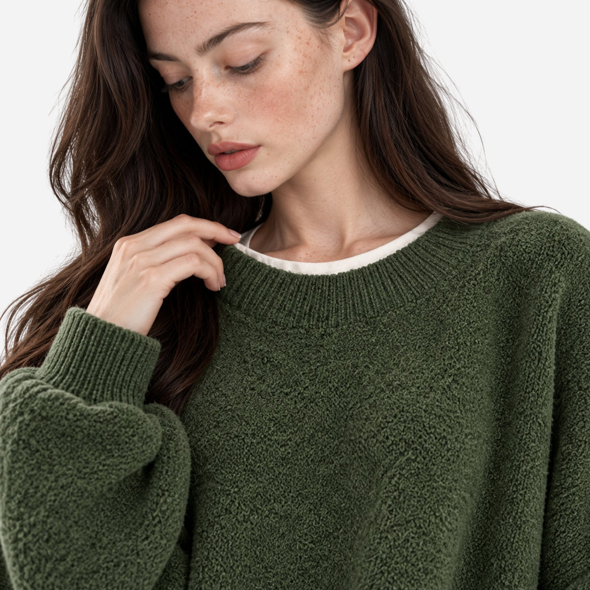 Women's Relaxed Side-Slit Knitted Jumper-Fowsa