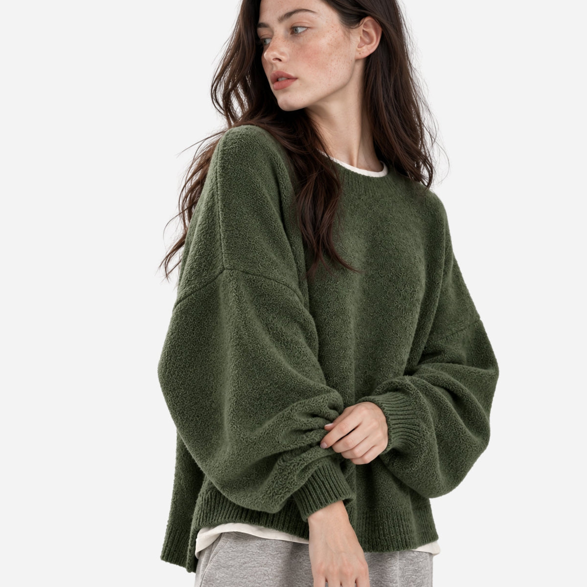 Women's Relaxed Side-Slit Knitted Jumper-Fowsa