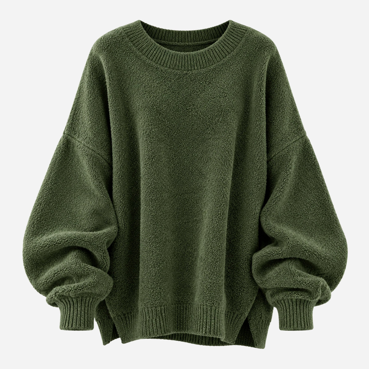 Women's Relaxed Side-Slit Knitted Jumper-Fowsa