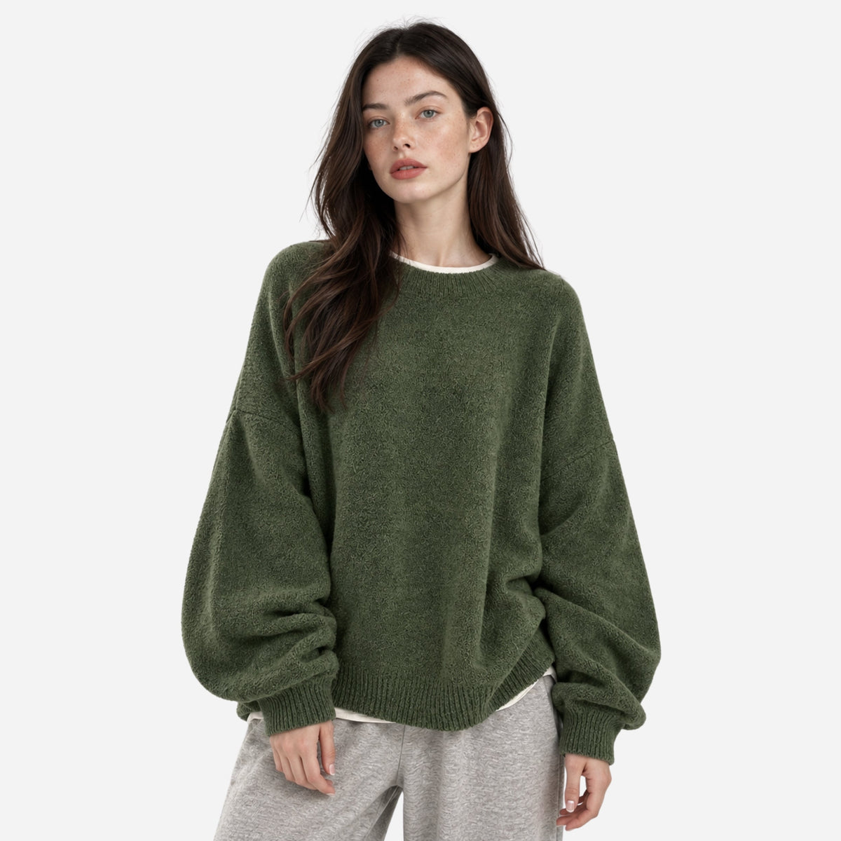 Women's Relaxed Side-Slit Knitted Jumper-Fowsa