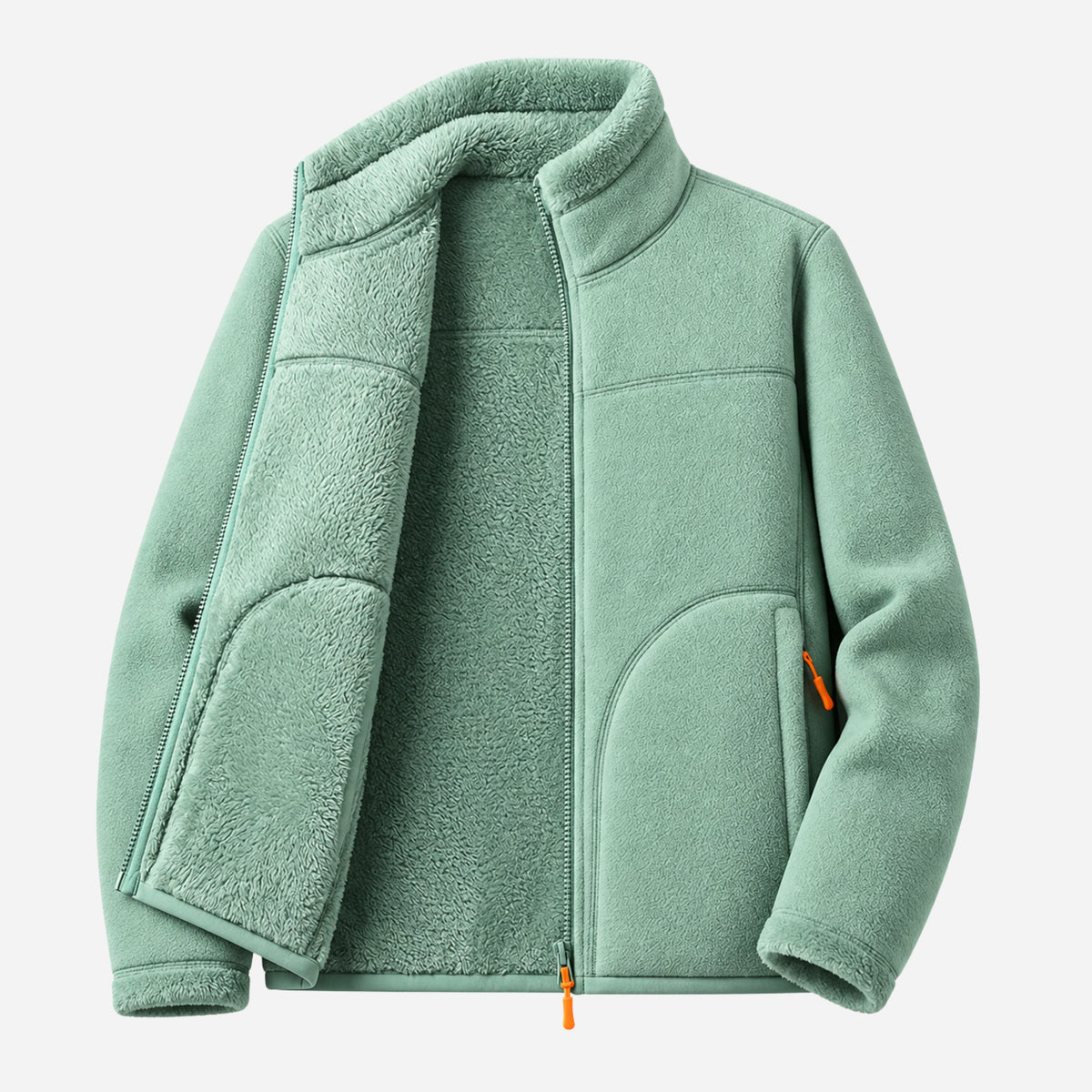 Women’s Reversible Plush-Lined Full-Zip Fleece Jacket-Fowsa