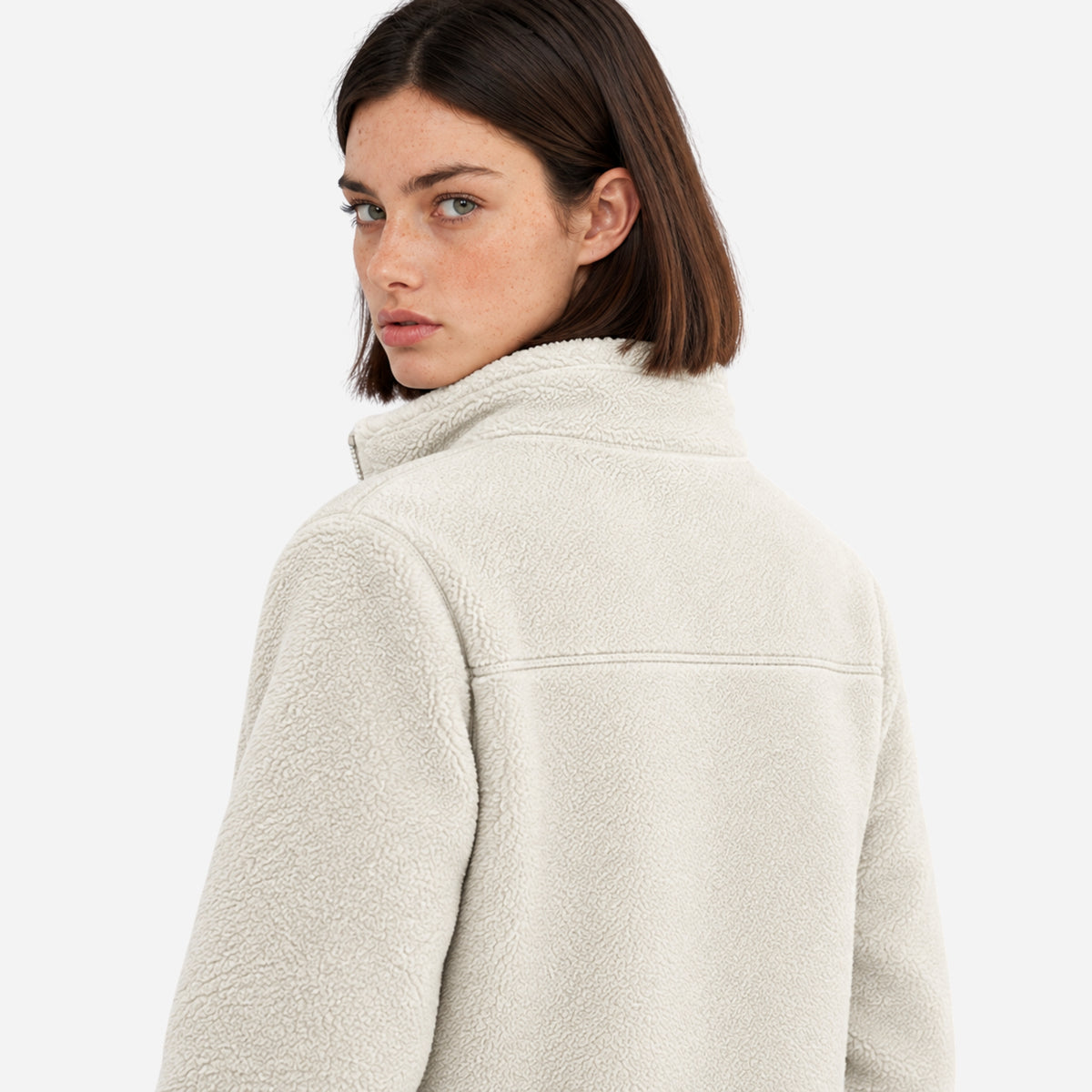 Women’s Reversible Plush-Lined Full-Zip Fleece Jacket-Fowsa