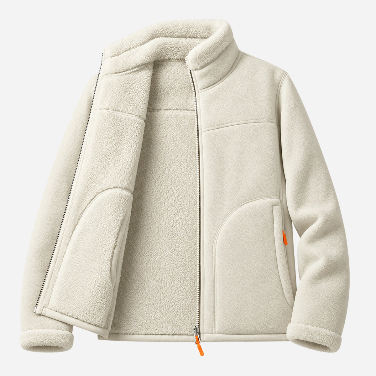 Women’s Reversible Plush-Lined Full-Zip Fleece Jacket-Fowsa