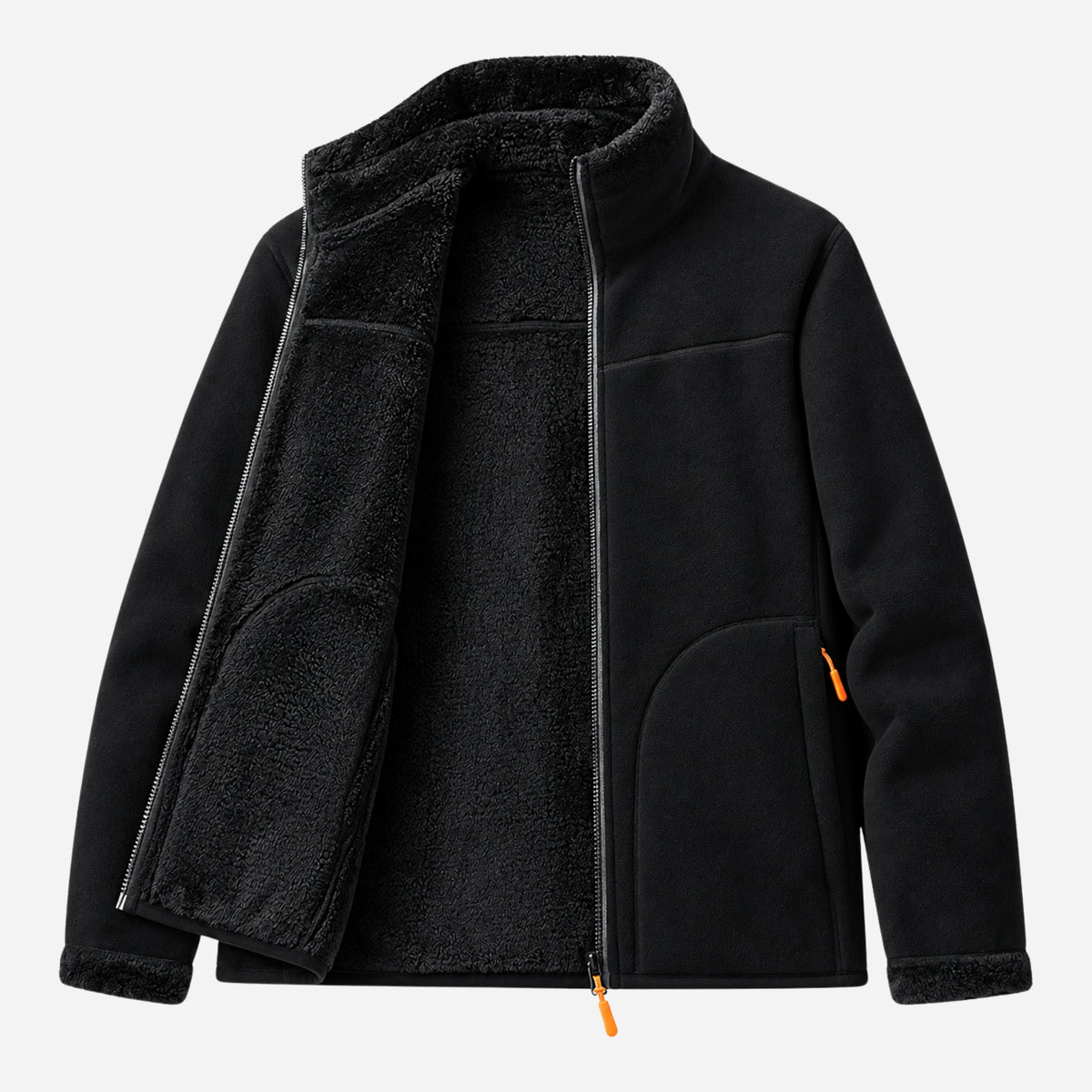 Women’s Reversible Plush-Lined Full-Zip Fleece Jacket-Fowsa