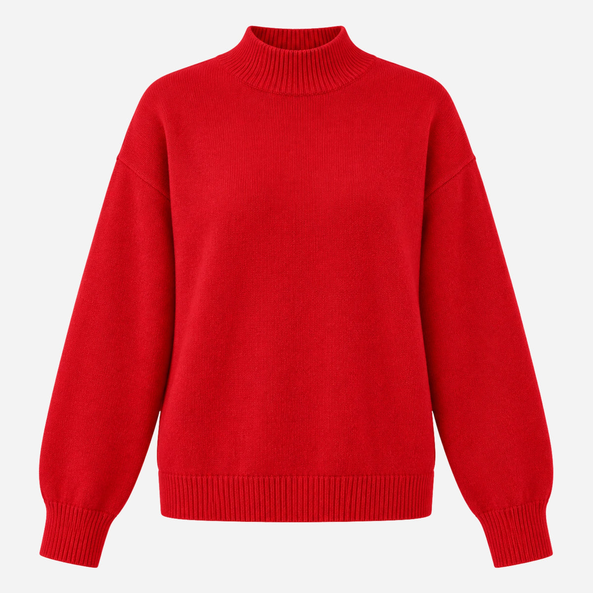 Women's Ribbed High-Neck Knitted Jumper-Fowsa
