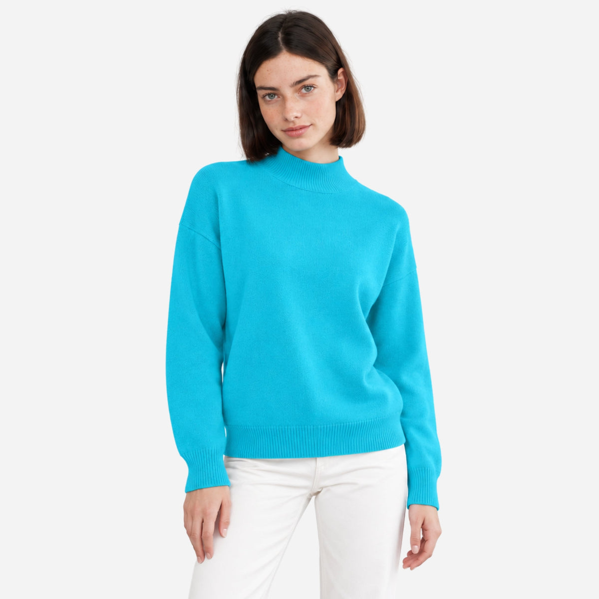 Women's Ribbed High-Neck Knitted Jumper-Fowsa