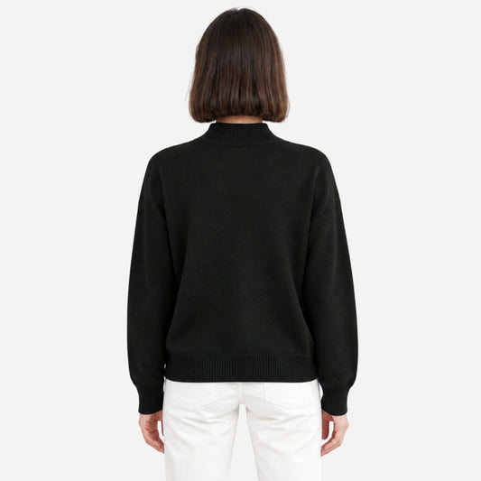 Women's Ribbed High-Neck Knitted Jumper-Fowsa