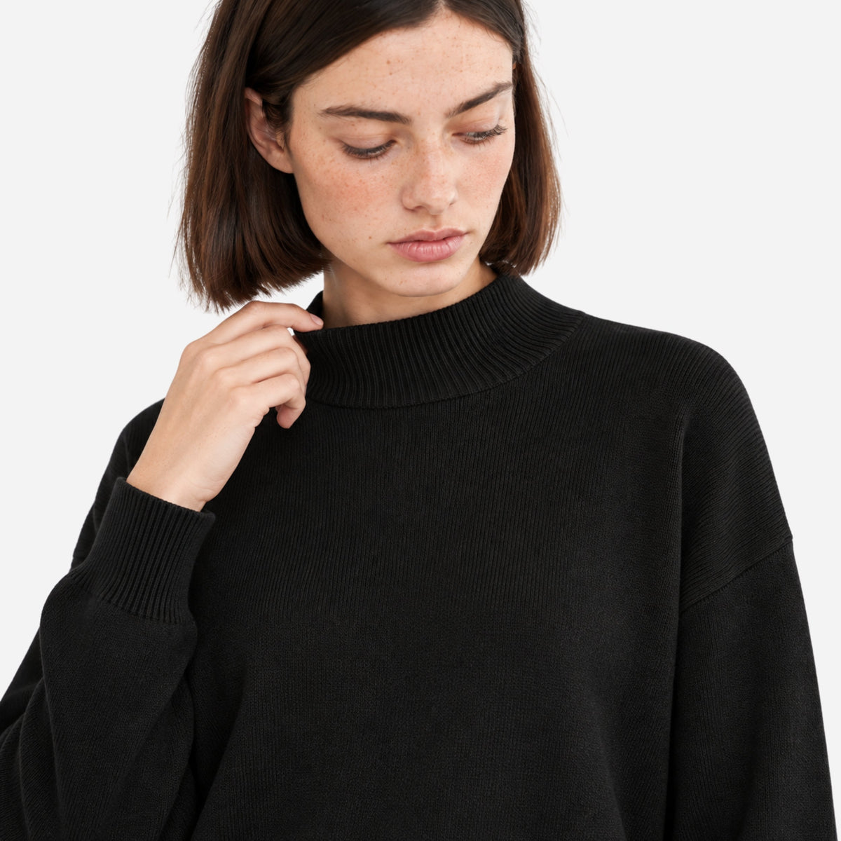 Women's Ribbed High-Neck Knitted Jumper-Fowsa