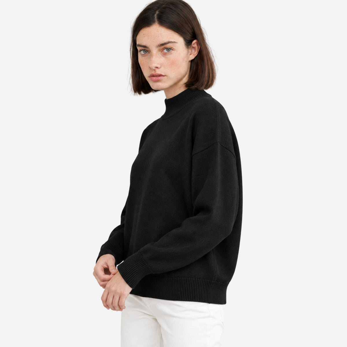 Women's Ribbed High-Neck Knitted Jumper-Fowsa