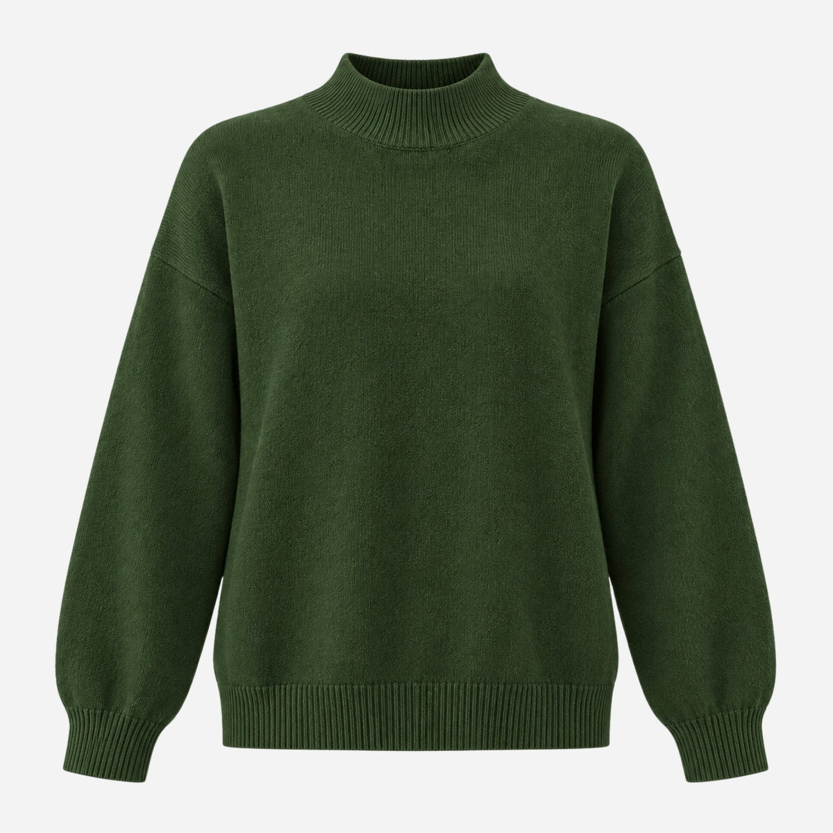 Women's Ribbed High-Neck Knitted Jumper-Fowsa