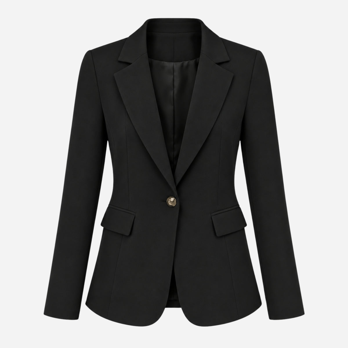 Women’s Single-Button Notched-Lapel Tailored Blazer-Fowsa