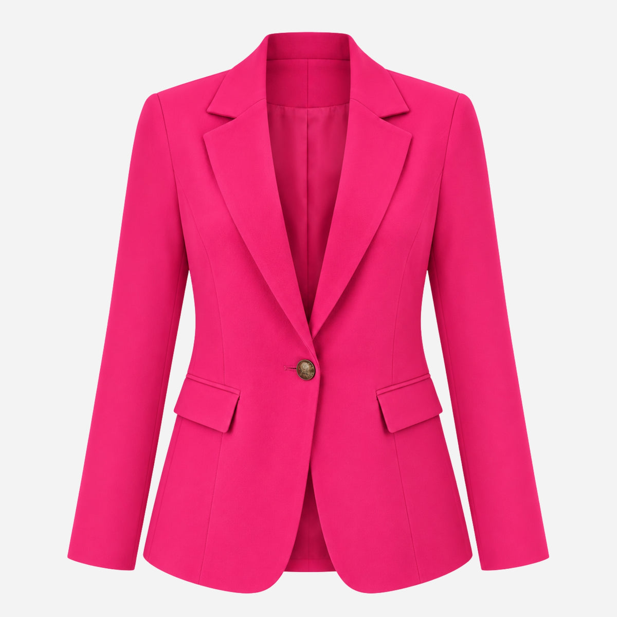 Women’s Single-Button Notched-Lapel Tailored Blazer-Fowsa