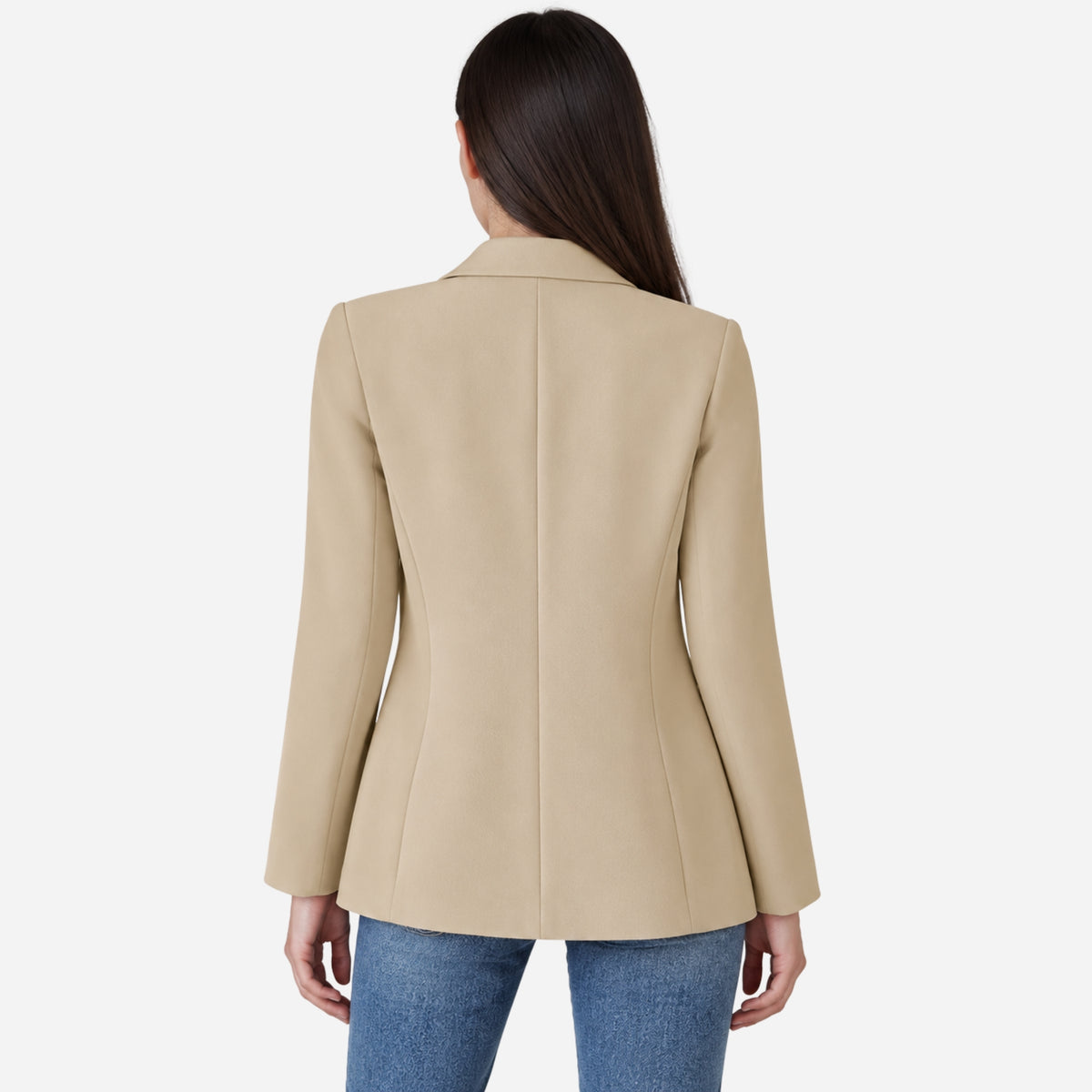 Women’s Single-Button Notched-Lapel Tailored Blazer-Fowsa