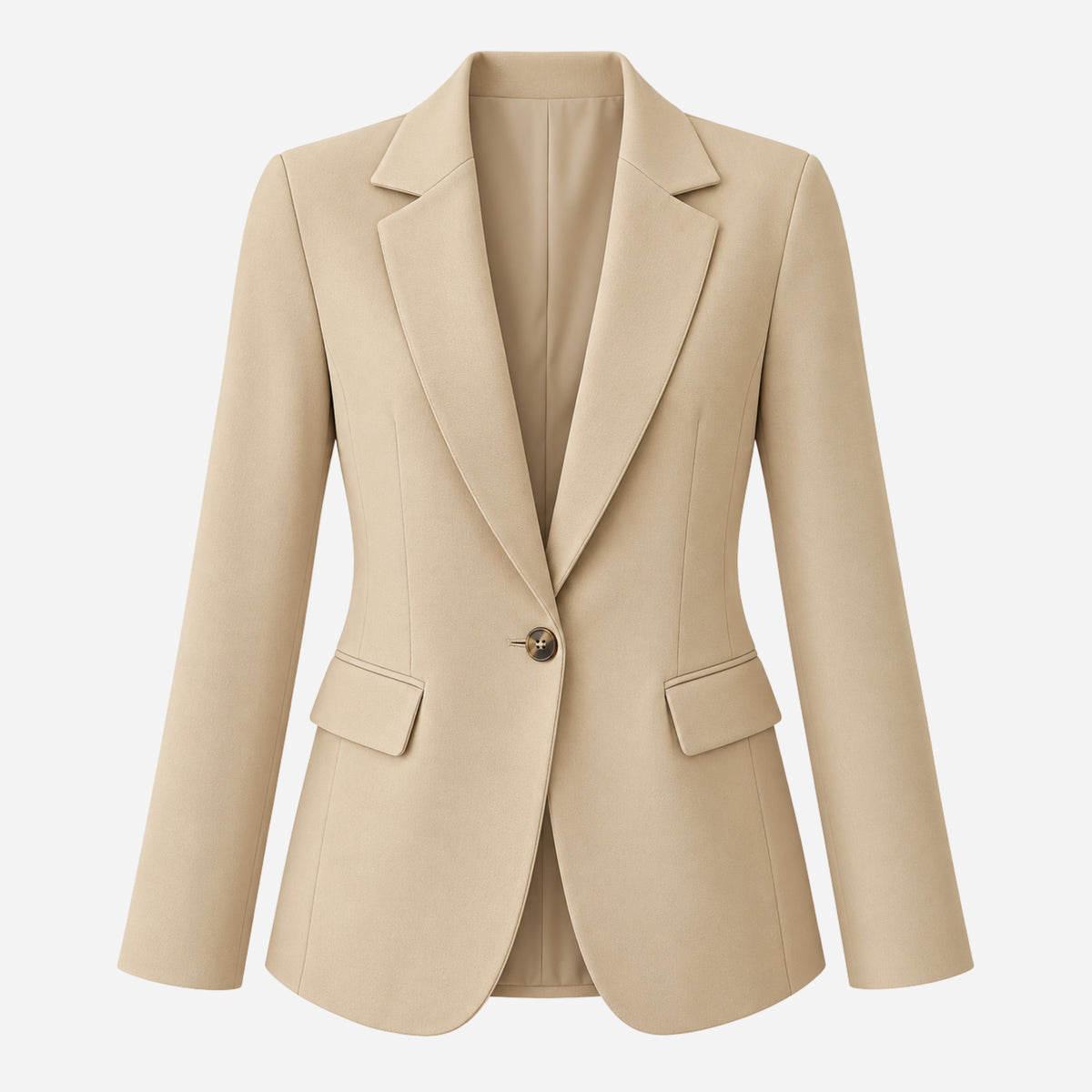 Women’s Single-Button Notched-Lapel Tailored Blazer-Fowsa