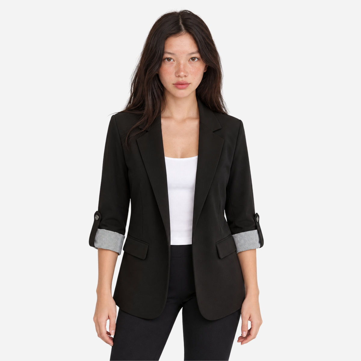 Women’s Single Button Tailored Blazer Jacket-Fowsa