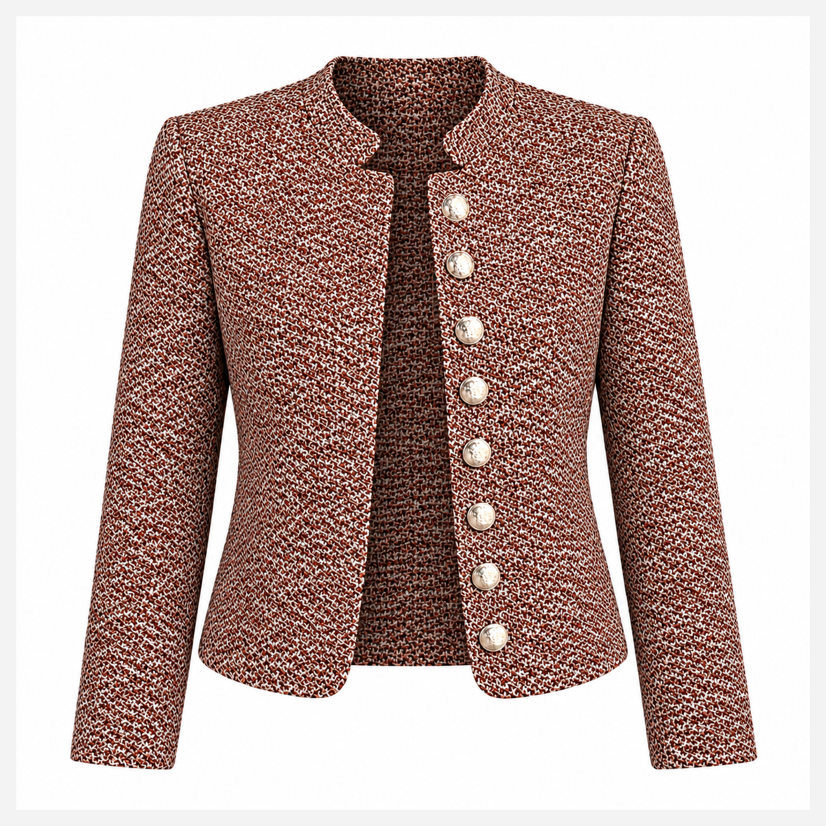 Women’s Textured High-Collar Cropped Blazer-Fowsa