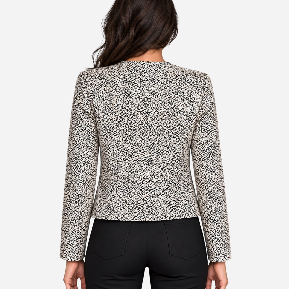 Women’s Textured High-Collar Cropped Blazer-Fowsa