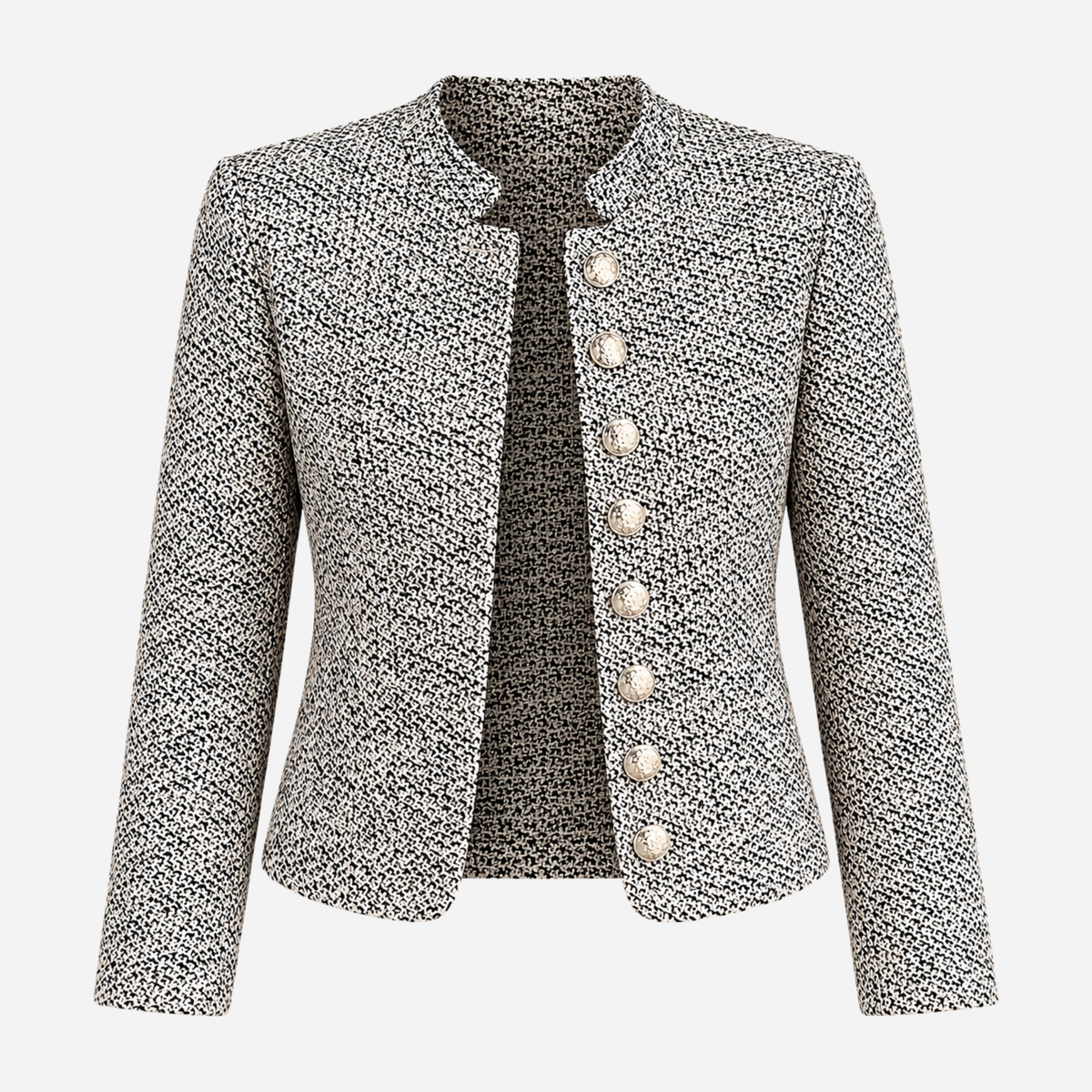 Women’s Textured High-Collar Cropped Blazer-Fowsa