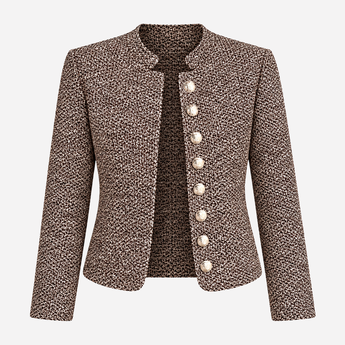 Women’s Textured High-Collar Cropped Blazer-Fowsa