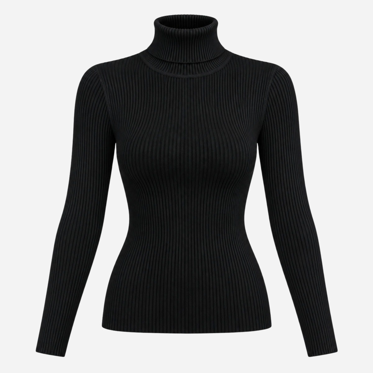 Women’s Turtleneck Rib-Knit Jumper-Fowsa