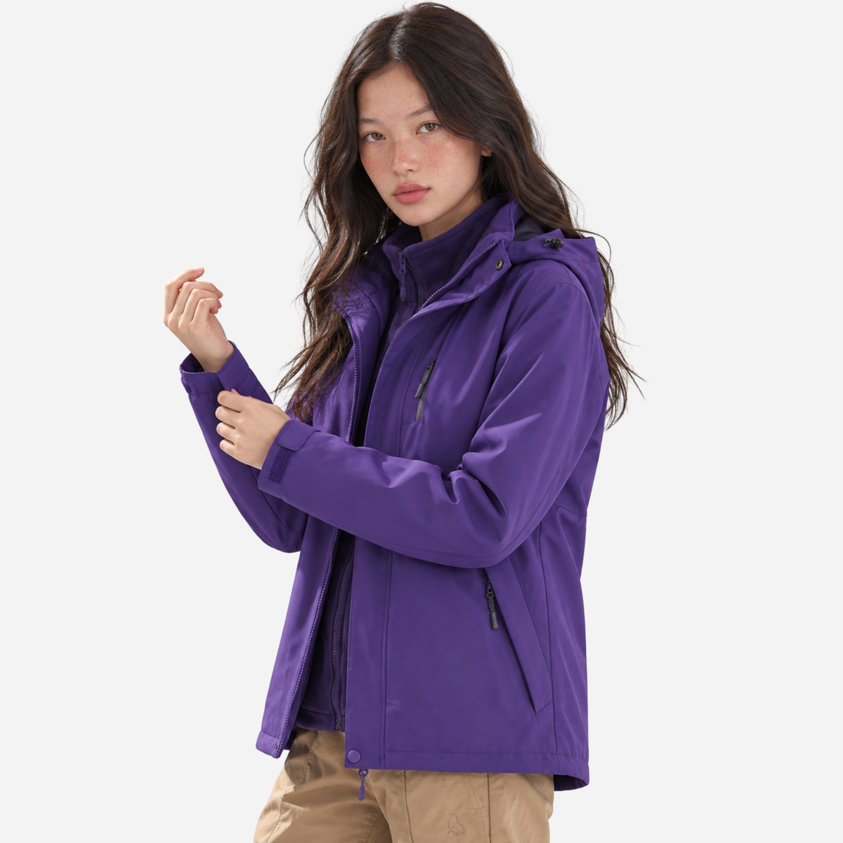 Women's Waterproof Hooded Outdoor Jacket-Fowsa